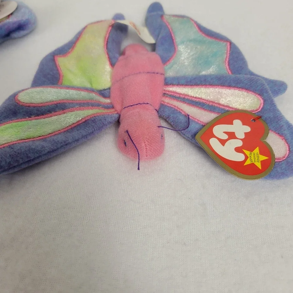 Ty Beanie Babies & McDonald's Teenie Beanie Lot 1999 Flutter the Butterfly Plush